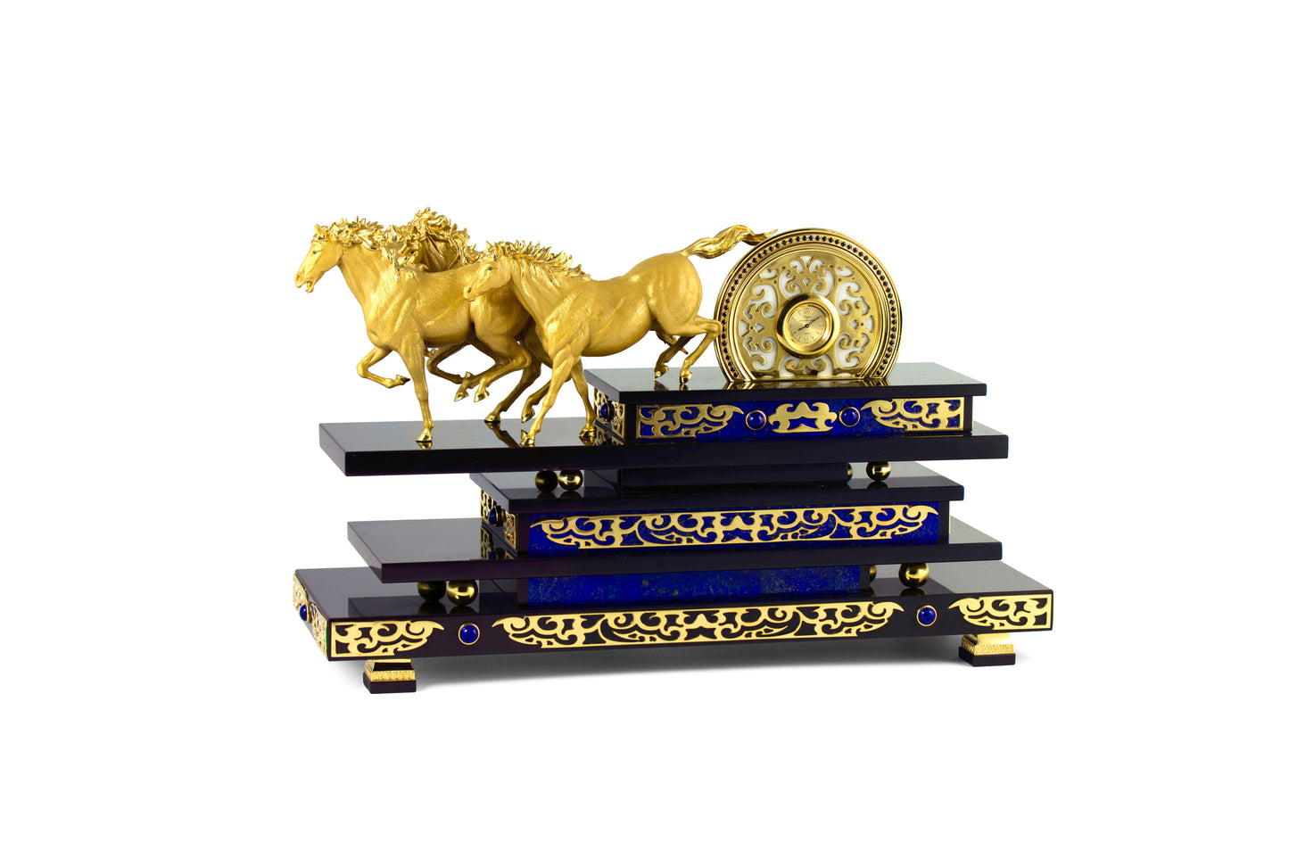 Running Horses with Clock