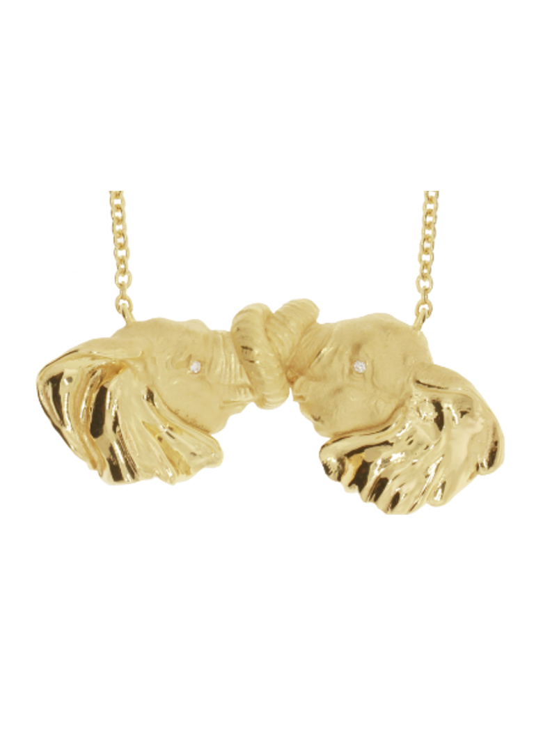 Gold Necklace “ELEPHANTS” - Manuel Carrera Cordon